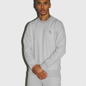 OVO Essentials Heather Grey Long Sleeve Crew Shirt Size Extra Large